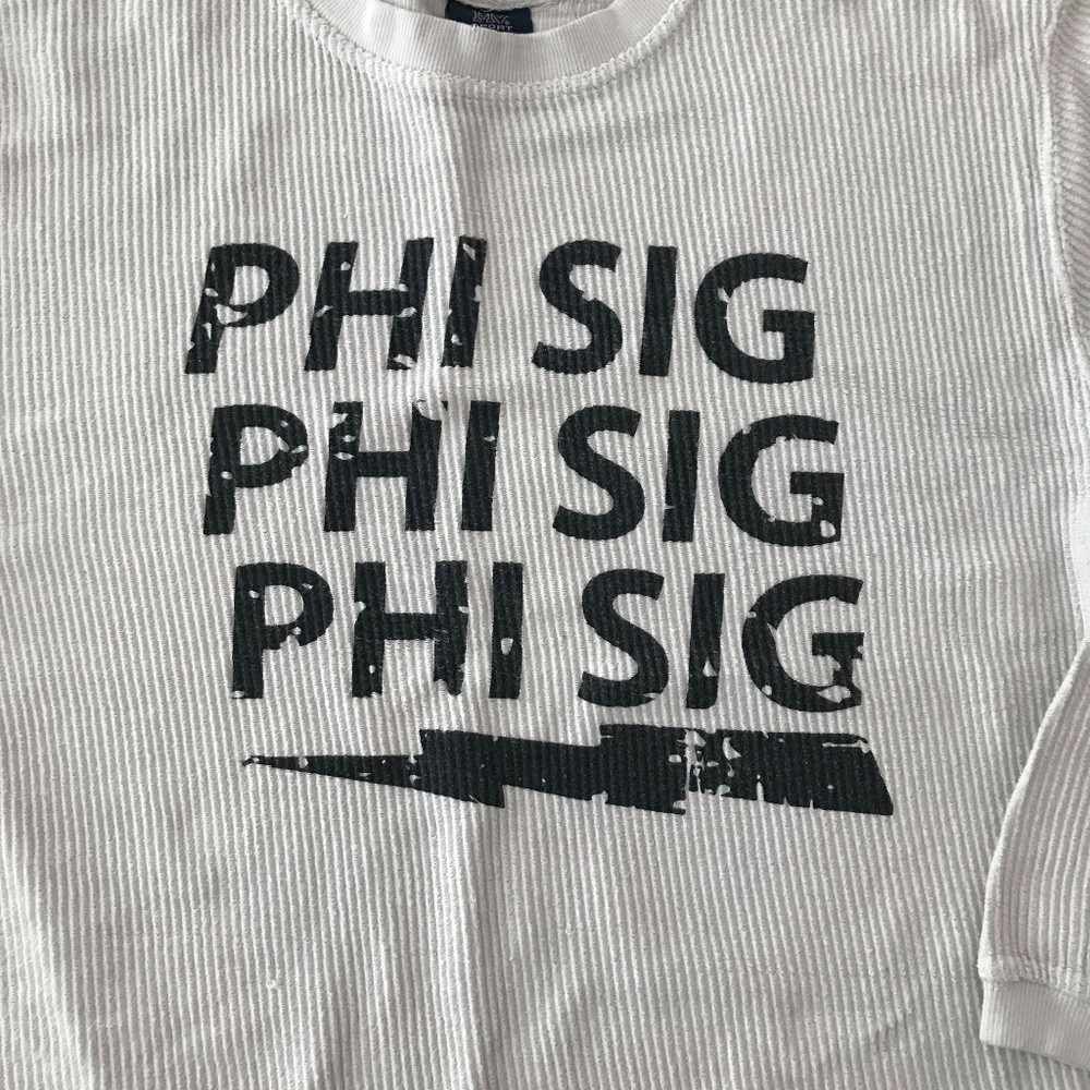 Phi Sig Phi Sig Phi Sig Ribbed Sweatshirt Size La… - image 2
